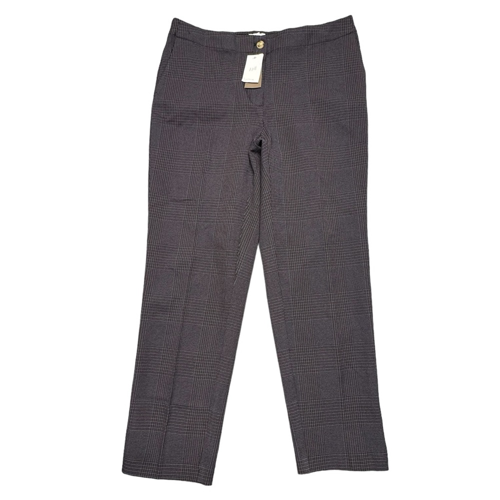 J. Jill Ponte Knit Gingham Trouser‎ Pants NWT Womens Size 8P High Rise Stretch